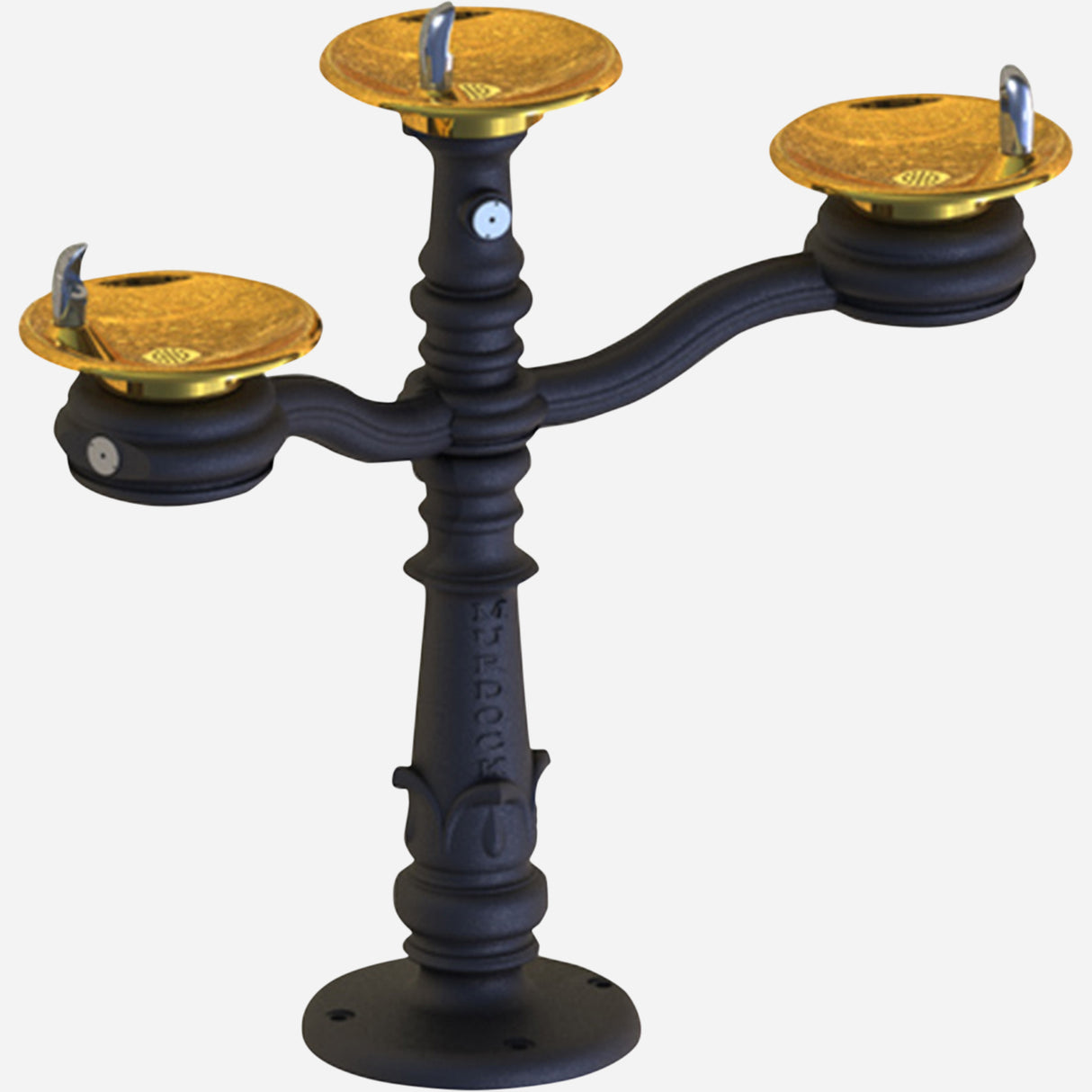 Murdock M-C76E Series Pedestal Drinking Fountain with Three Bowls & Victorian Design