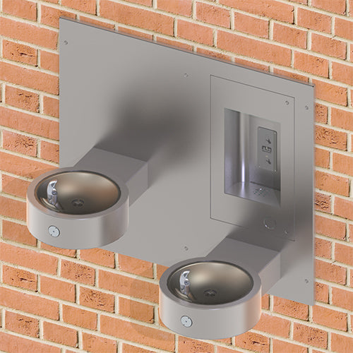 Murdock M-OBR4-GRD Series Recessed Outdoor Bottle Filler with Bi-Level Drinking Fountains