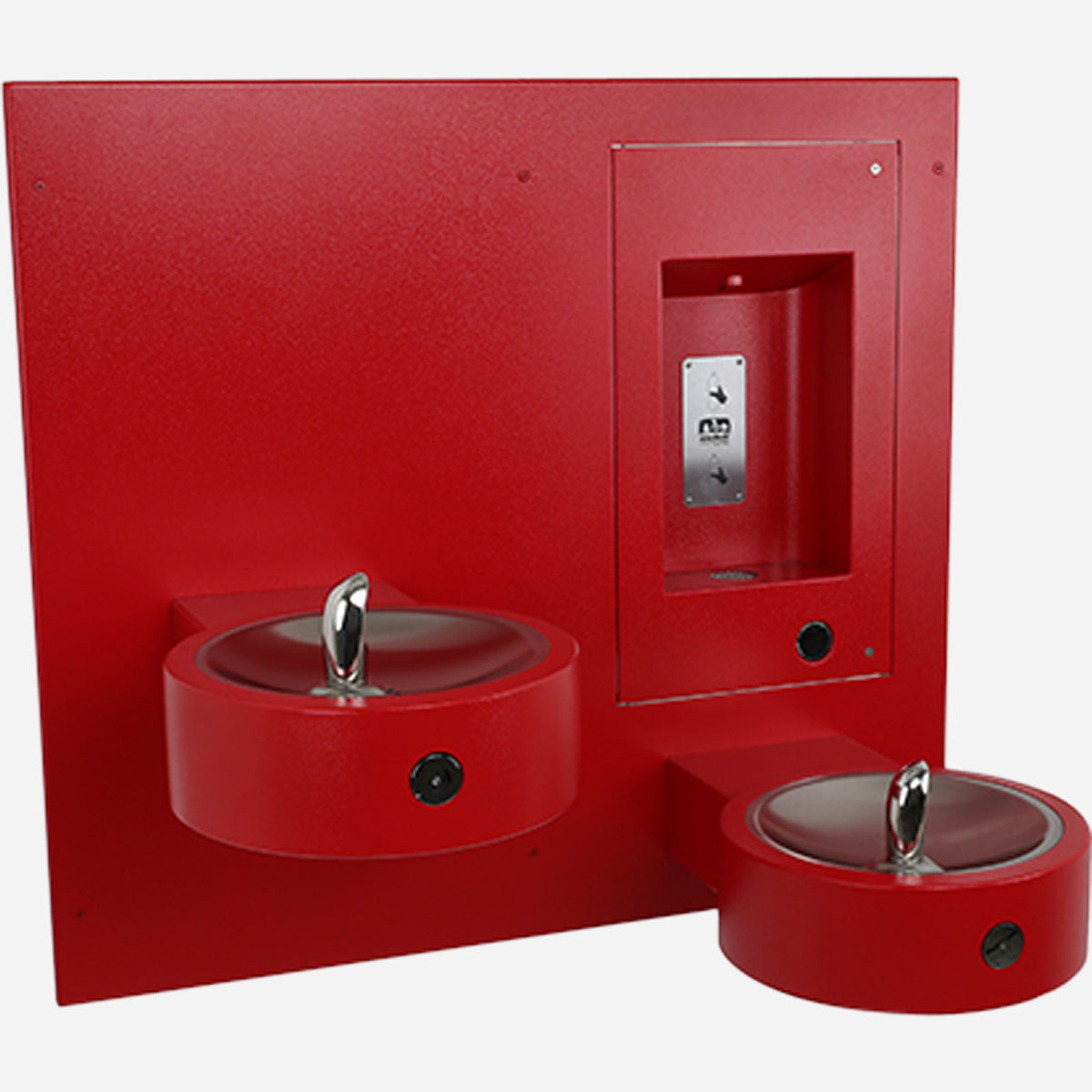 Murdock M-OBR4-GRD Series Recessed Outdoor Bottle Filler with Bi-Level Drinking Fountains