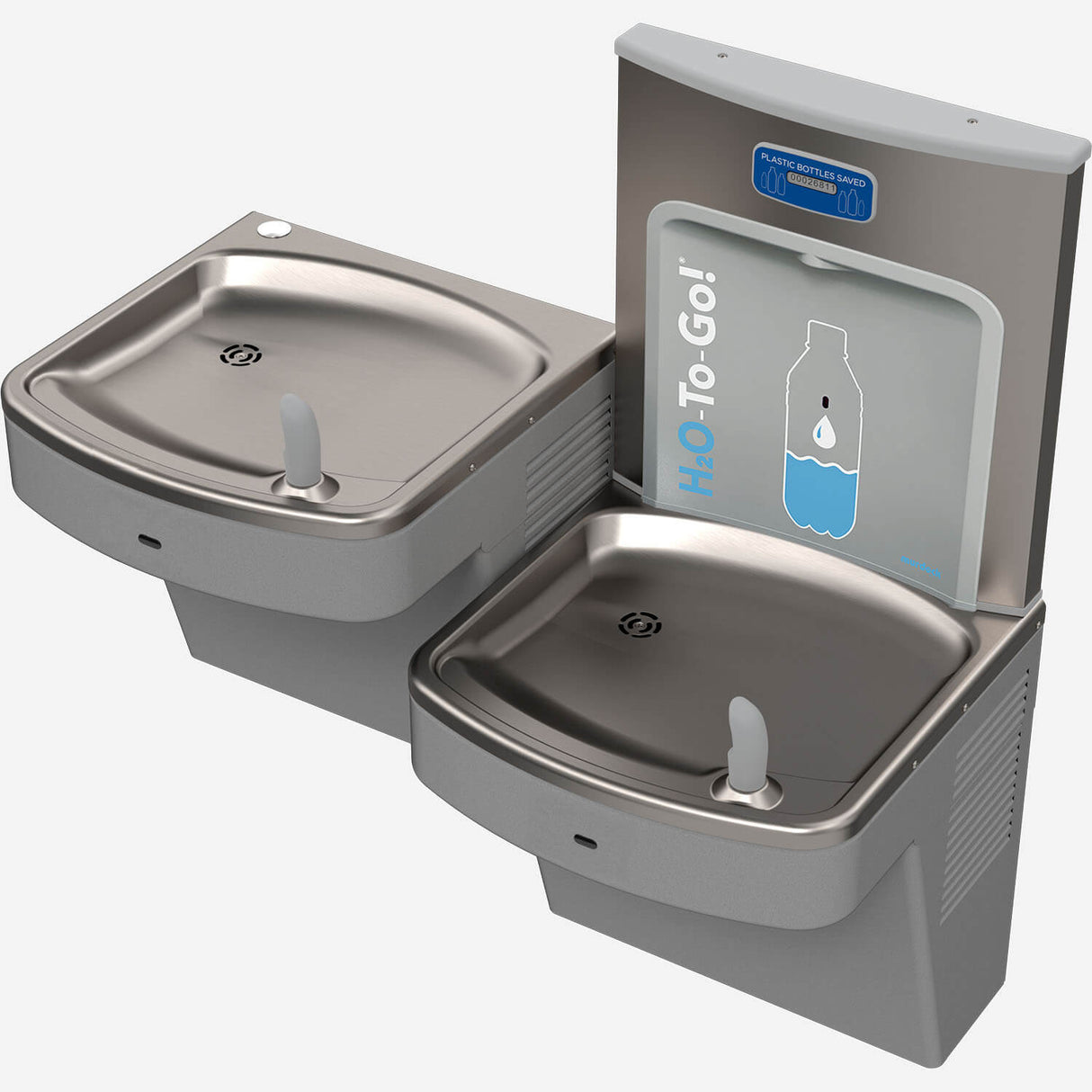 Murdock A172-UG-SO-BF12 Series Sensor-Operated Bi-Level Drinking Fountain with Bottle Filler