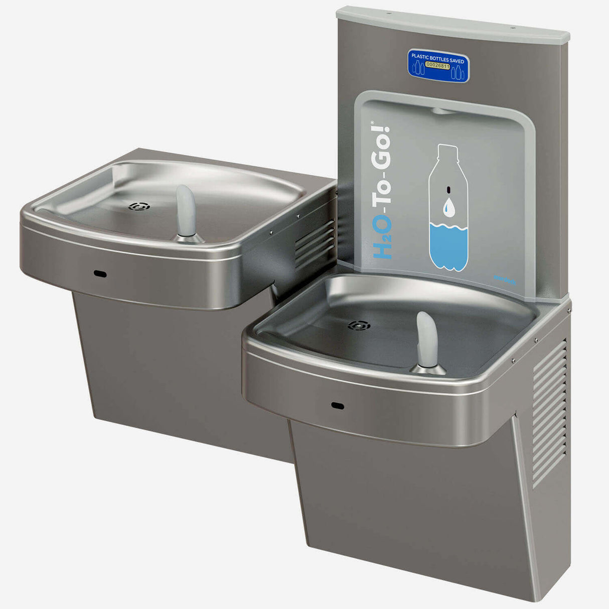 Murdock A172-UG-SO-BF12 Series Sensor-Operated Bi-Level Drinking Fountain with Bottle Filler