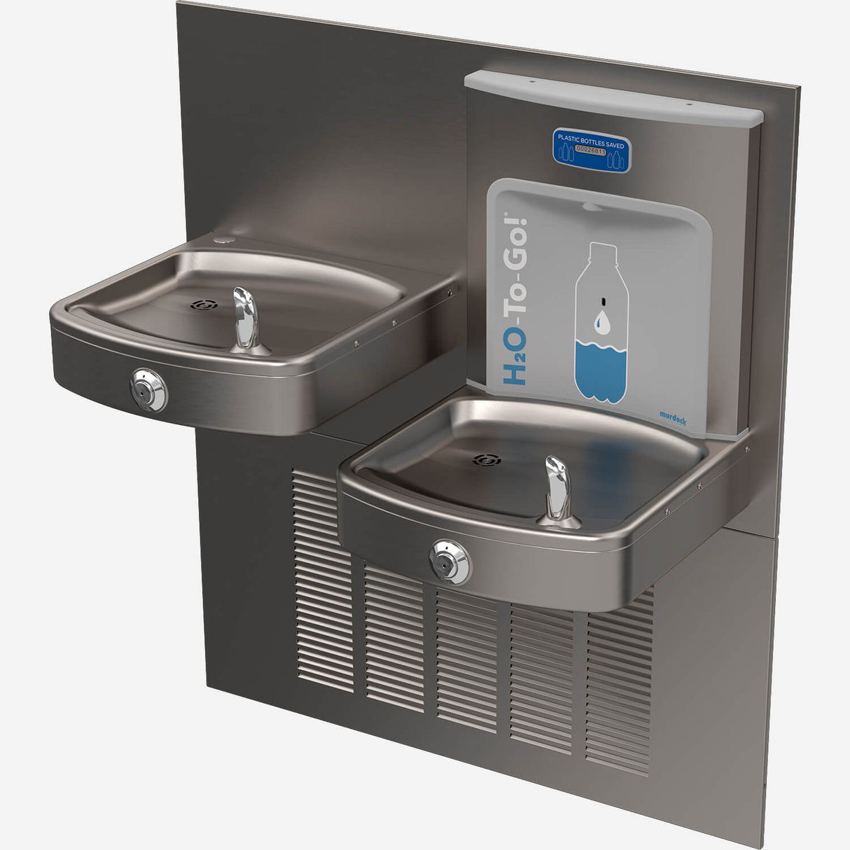 Murdock A192.8-BF12 Series Bi-Level Wall-Mounted Drinking Fountain with Refrigerated Bottle Filler