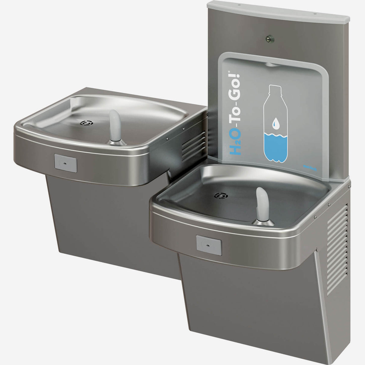 Murdock A172-UG-BF12 Series Bi-Level Wall-Mounted Water Fountain with H2O-To-Go! Bottle Filler