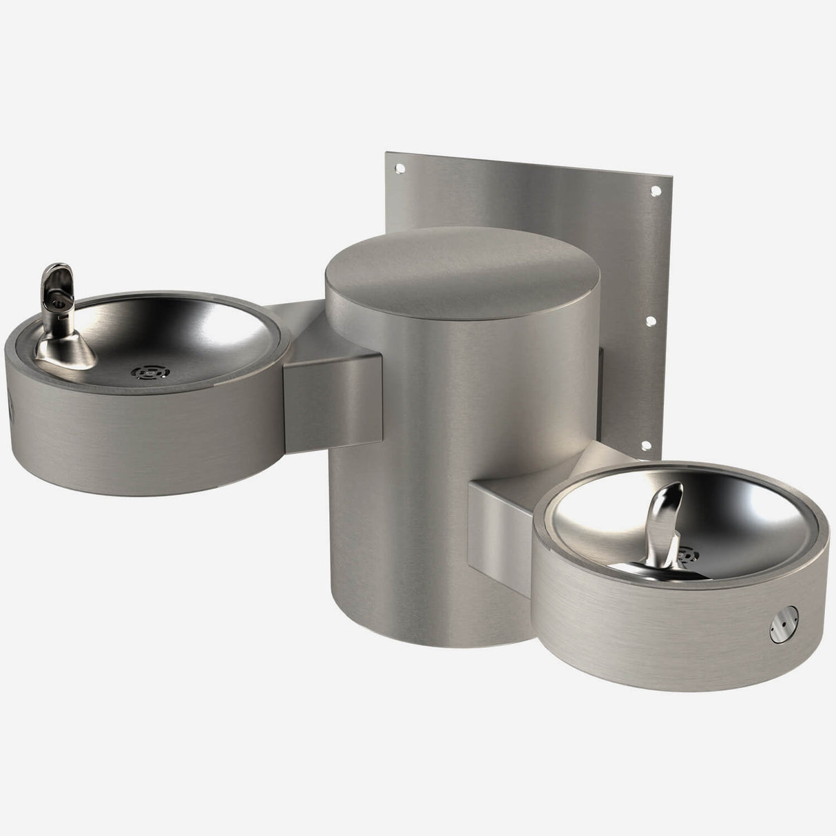 Murdock GRE24 Series Angled Bi-Level Wall-Mounted Drinking Fountain with Stainless Steel Construction