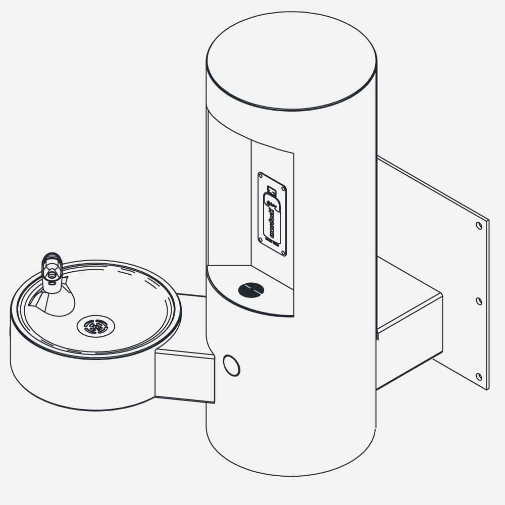 Murdock GYE14 Series Wall-Mounted Bottle Filler with Drinking Fountain & Hands-Free Operation
