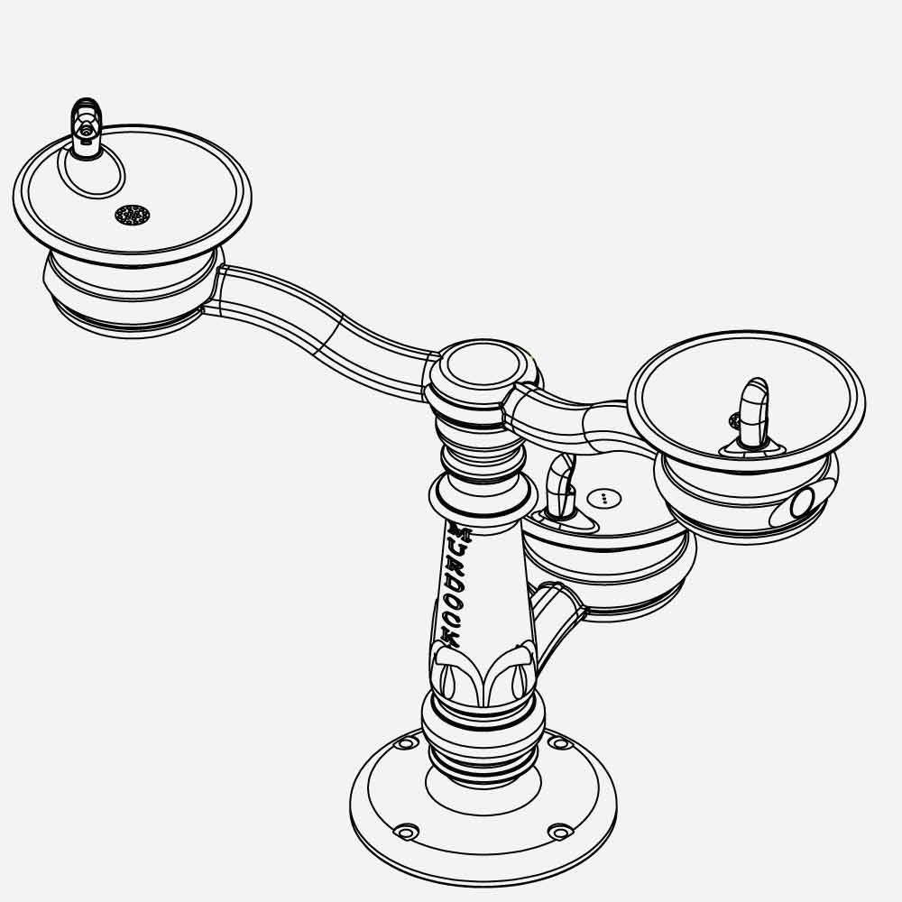 Murdock M-C76D Series Victorian-Style Pedestal Drinking Fountain with Dual Bowls