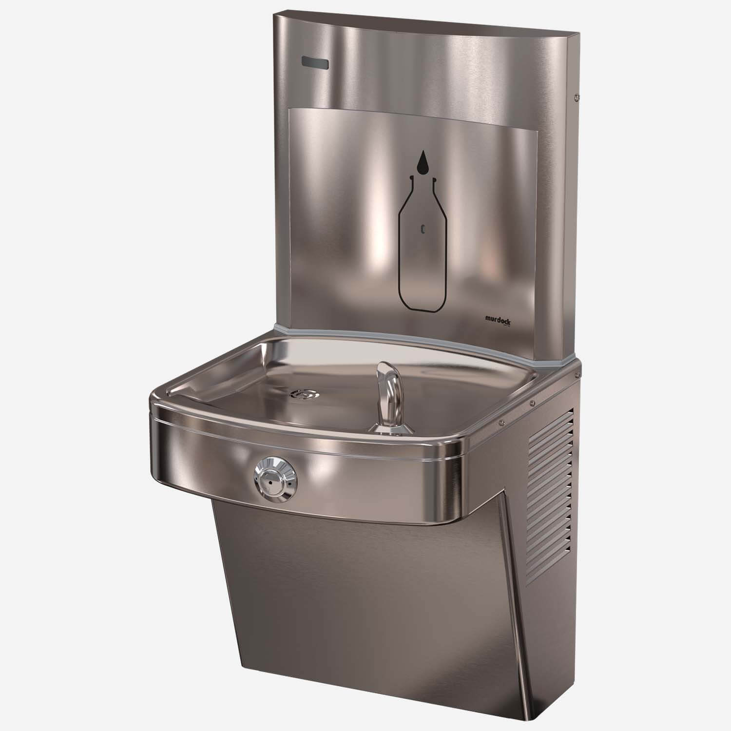 Murdock A171-UG-VR-BF12S Series Wall-Mounted SpringH2O Bottle Filler with Drinking Fountain