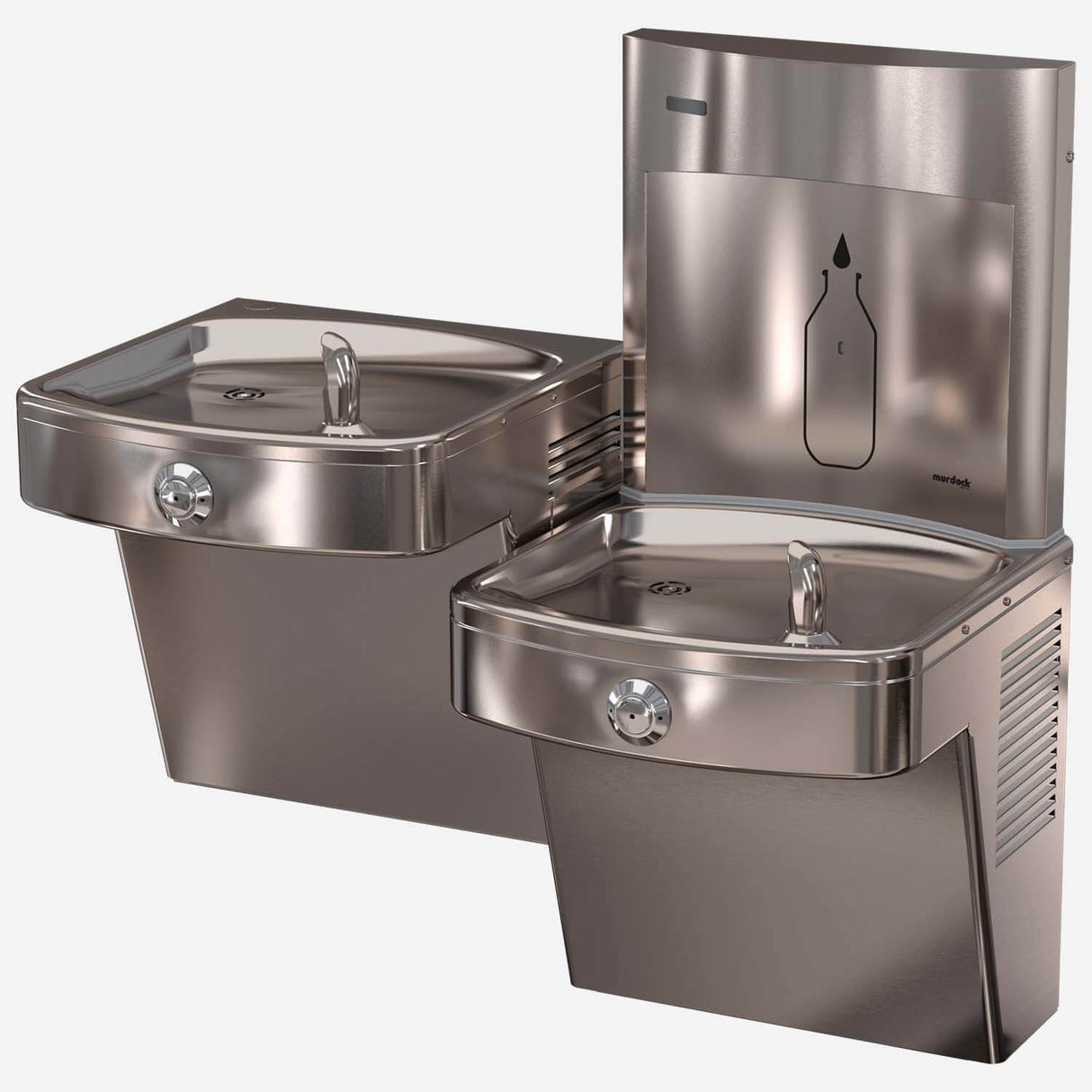 Murdock A172-UG-VR-BF12S Series Wall-Mounted Bi-Level Drinking Fountain with Bottle Filler