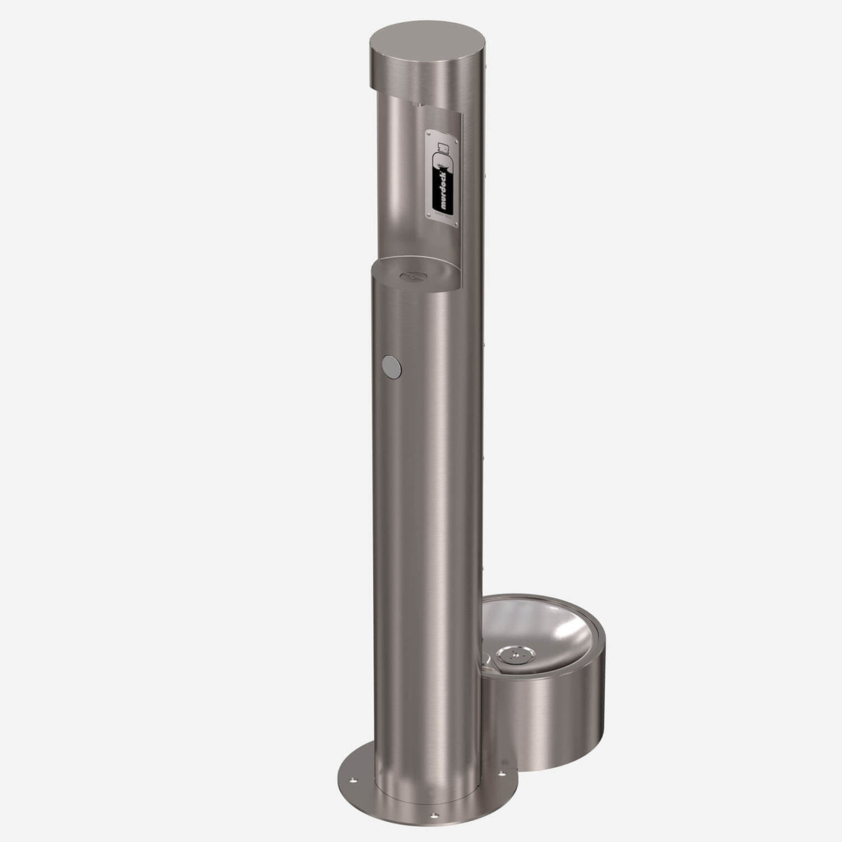 Murdock M-OBFM4 Series Outdoor Pedestal Push Button Bottle Filler with Optional Pet Fountain
