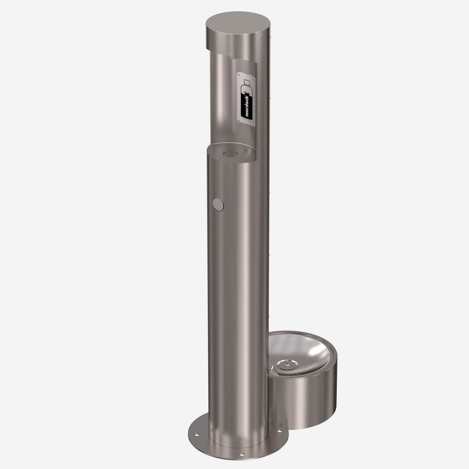 Murdock M-OBFM4 Series Outdoor Pedestal Push Button Bottle Filler with Optional Pet Fountain