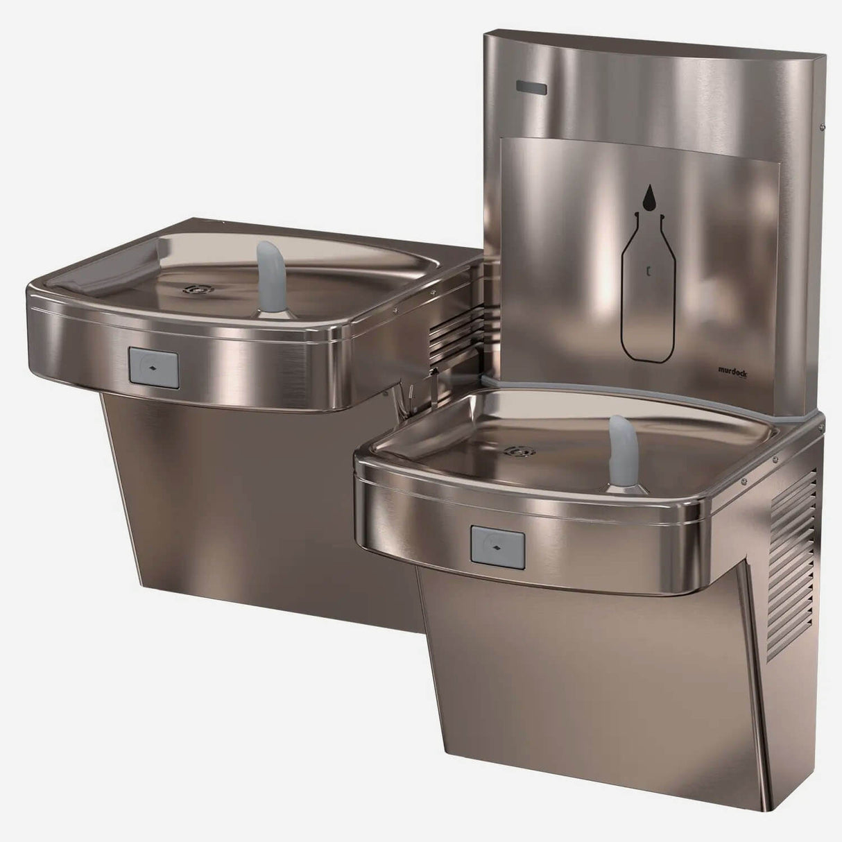 Murdock A172-UG-BF12S Series Wall-Mounted SpringH2O Bi-Level Drinking Fountain with Bottle Filler