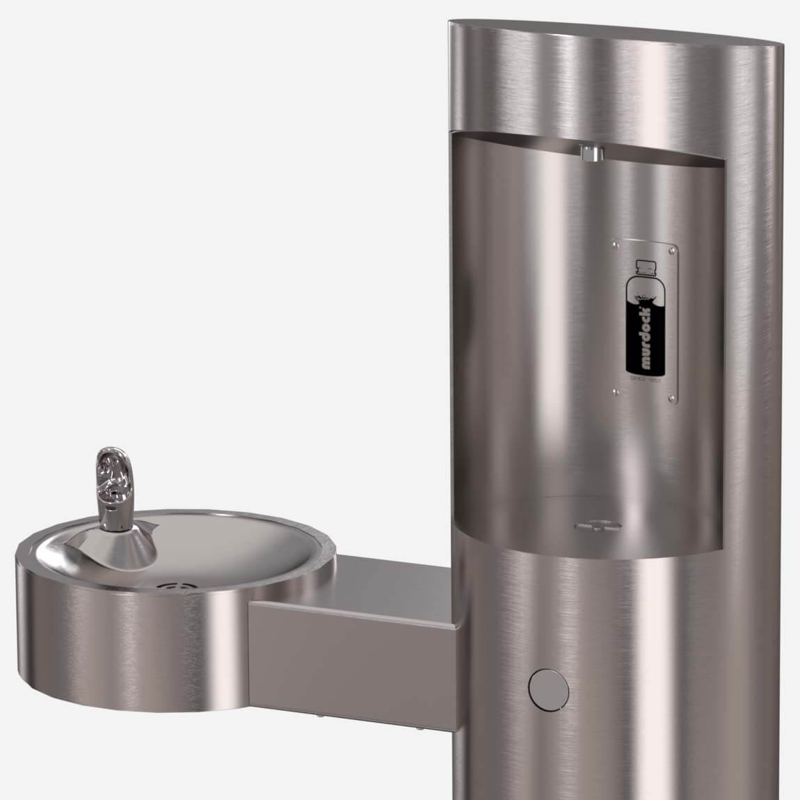 Murdock GYM74 | Pedestal Outdoor Bottle Filler with Barrier-Free Drinking Fountain