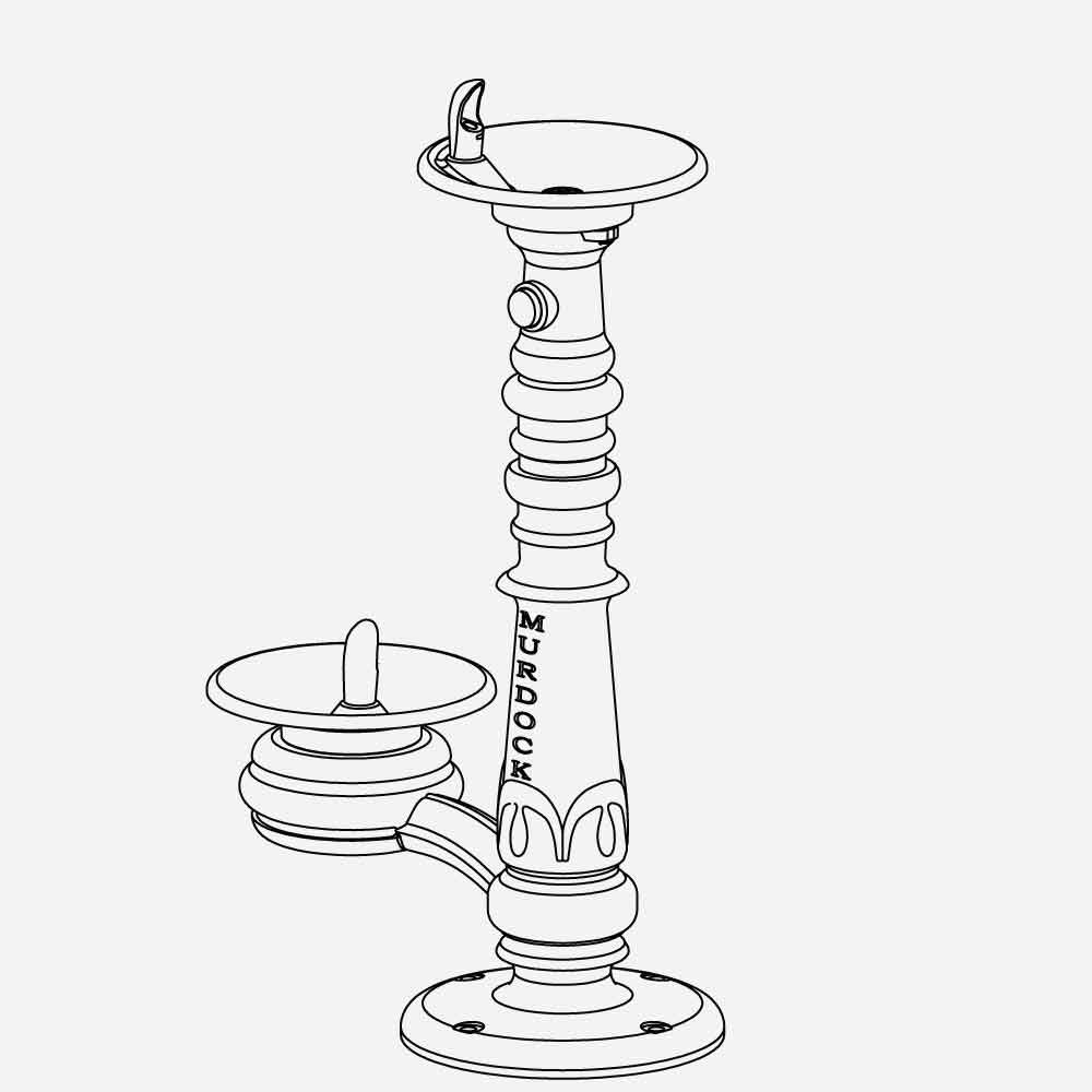 Murdock M-C76C Series Victorian-Style Bowl on Pedestal Drinking Fountain with Cast Brass Bowl