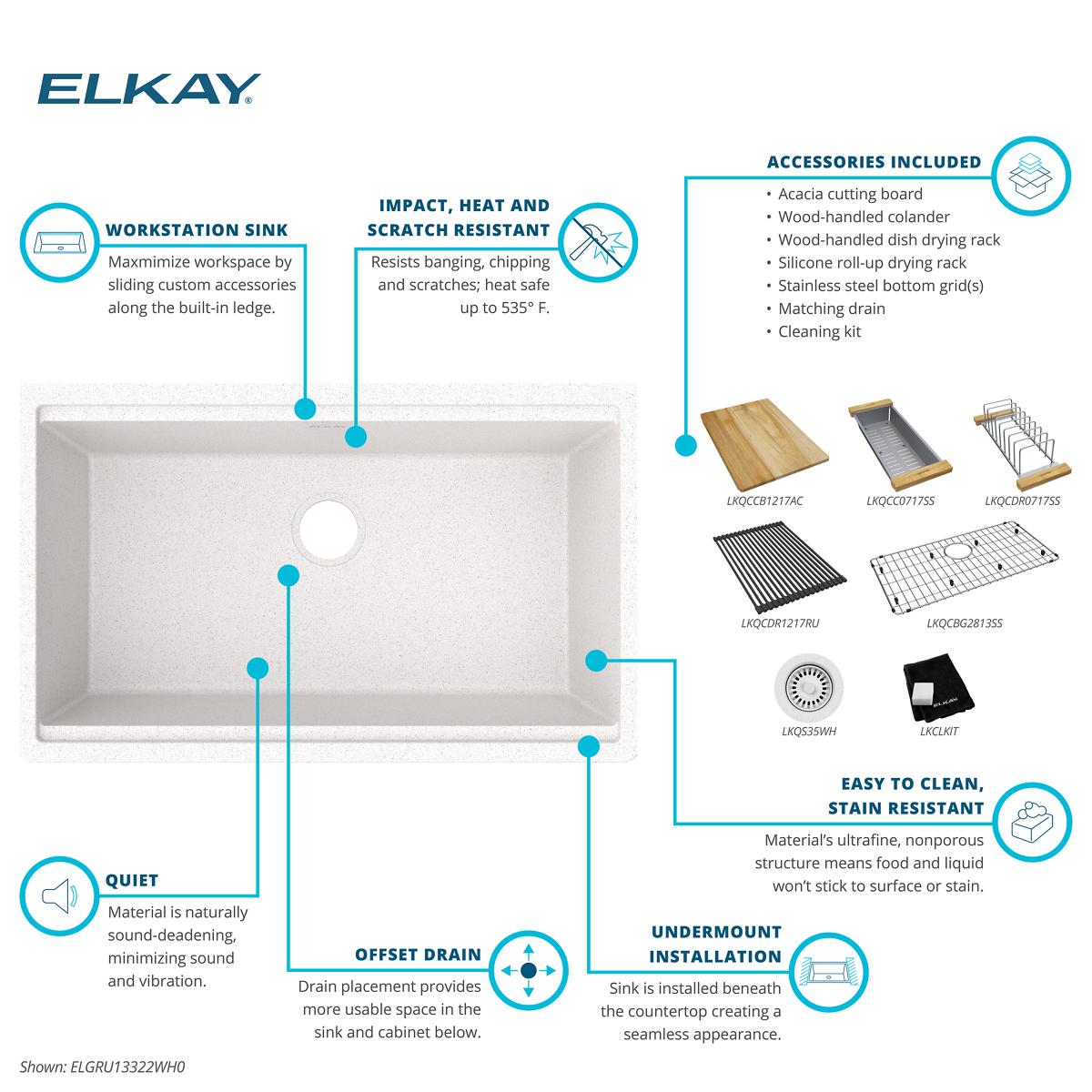 Elkay ELGRU13322WWH0