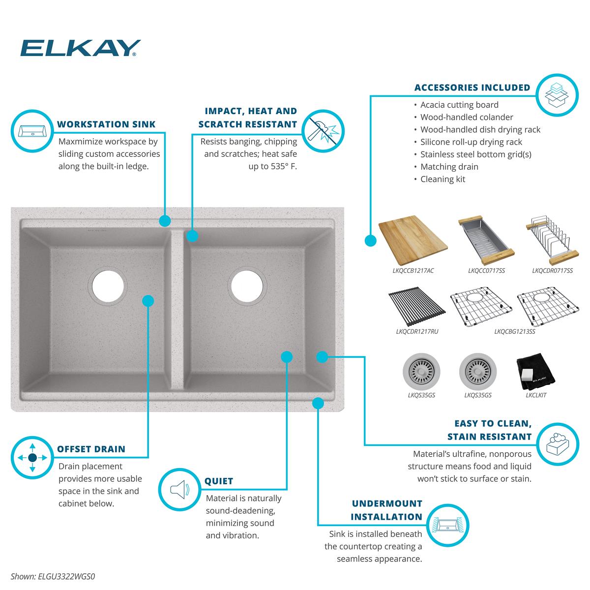 Elkay ELGU3322WGS0