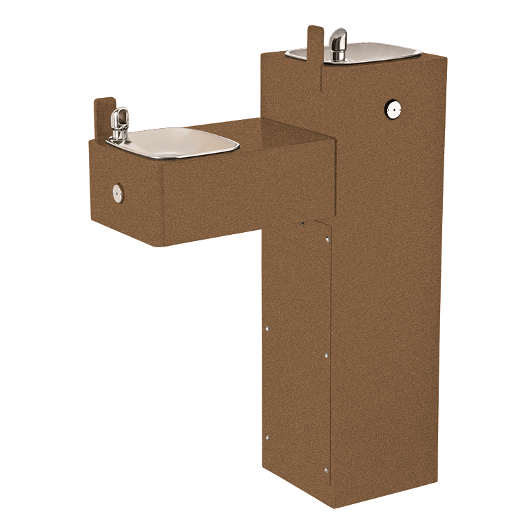 Haws 3300 | Outdoor Vandal-Resistant Steel Pedestal Fountain | 0.45 GPM