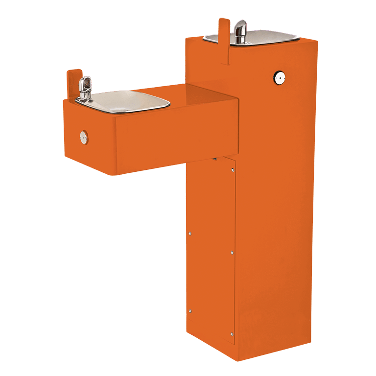 Haws 3300 | Outdoor Vandal-Resistant Steel Pedestal Fountain | 0.45 GPM