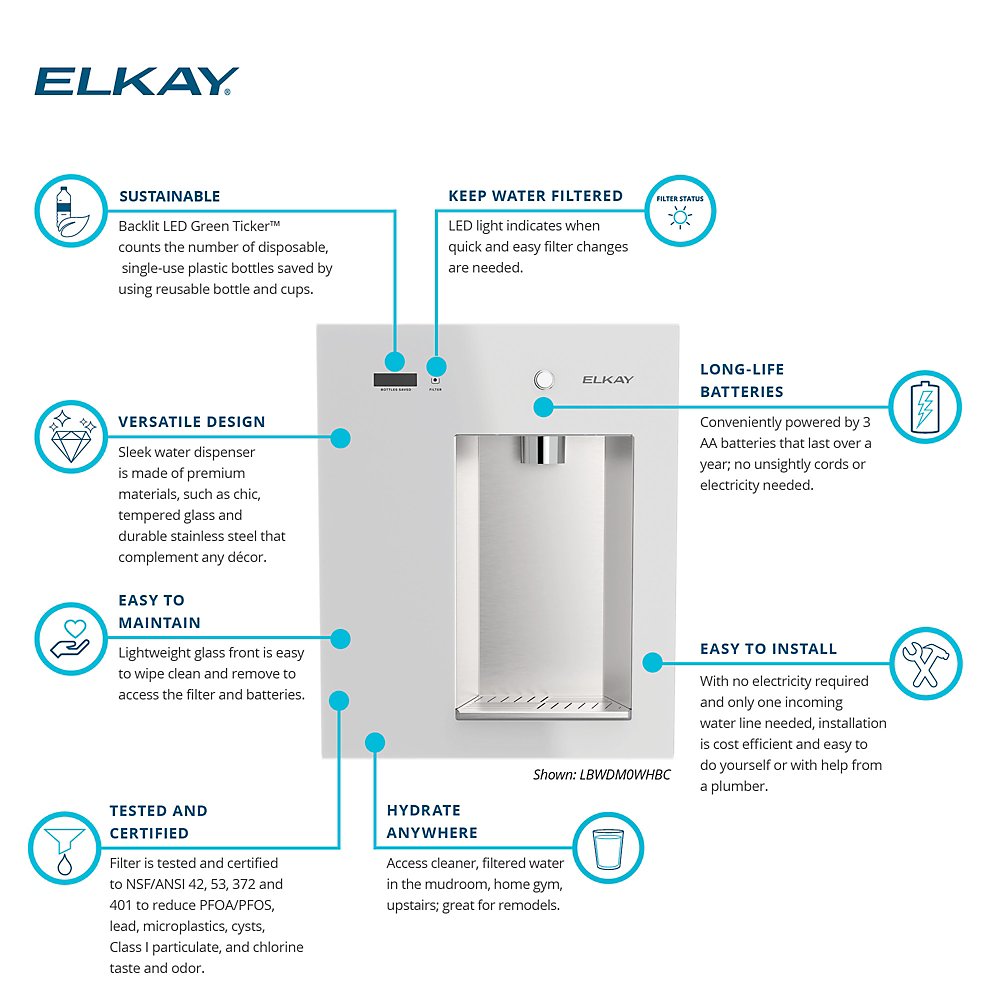 Elkay LIV EZ Mechanical Filtered Water Dispenser Specifications