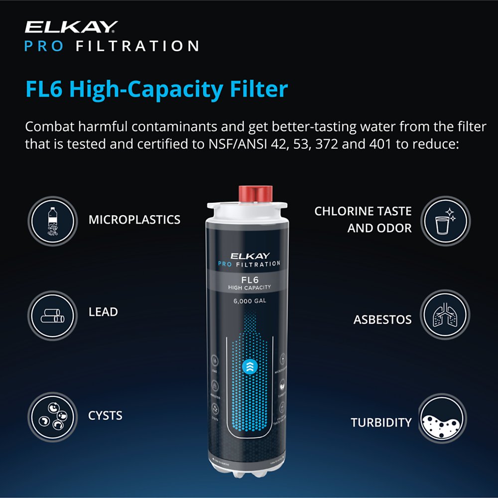 Elkay FL6 | High-Capacity Lead + Microplastics 6000 Gallon Filtration System