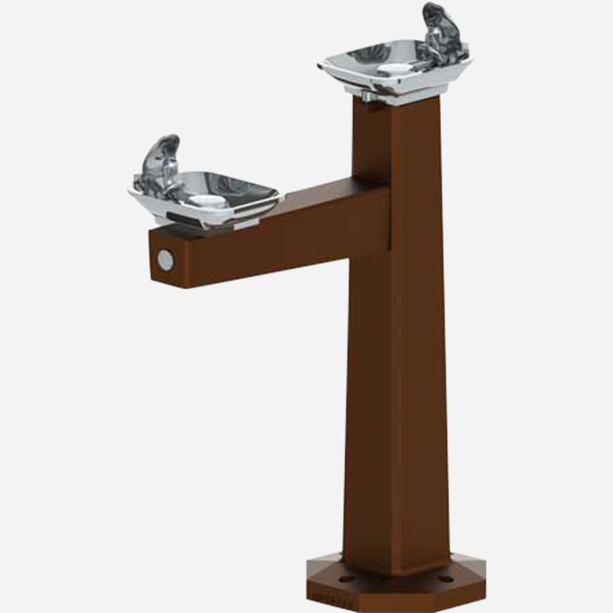 Murdock M-23B Series Bi-Level Outdoor Drinking Fountain with Push-Button Operation