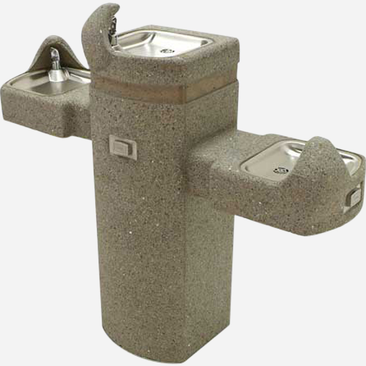 Murdock GVQ89 | Tri-Level Concrete Drinking Fountain with Vandal-Resistant Design