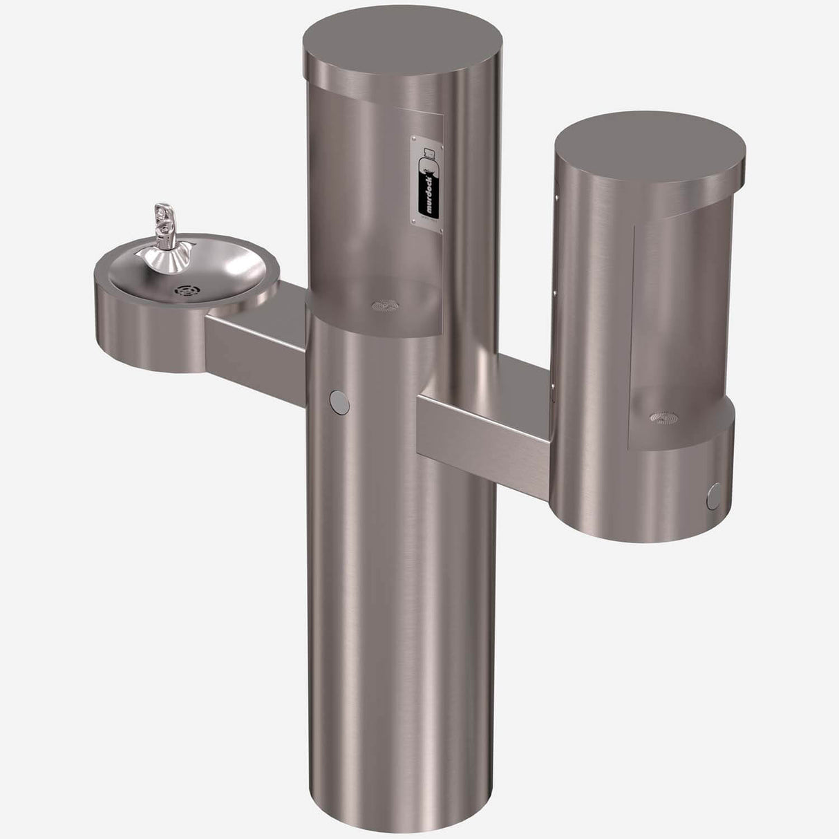 Murdock GYW44 Series Outdoor Pedestal Dual Bottle Filler with Drinking Fountain
