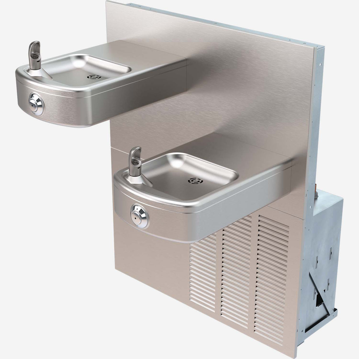 Murdock A152.8-VR Series Bi-Level Rounded Box Drinking Fountain with 8 GPH In-Wall Chiller