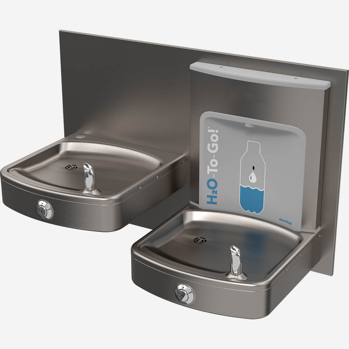 Murdock A192-BF12 Series Bi-level Wall-Mounted Drinking Fountain with Bottle Filling Station