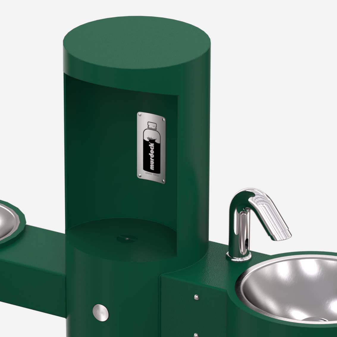 Murdock GWQ84 Series Outdoor Pedestal Hand Washing Station with Bottle Filler & Drinking Fountain