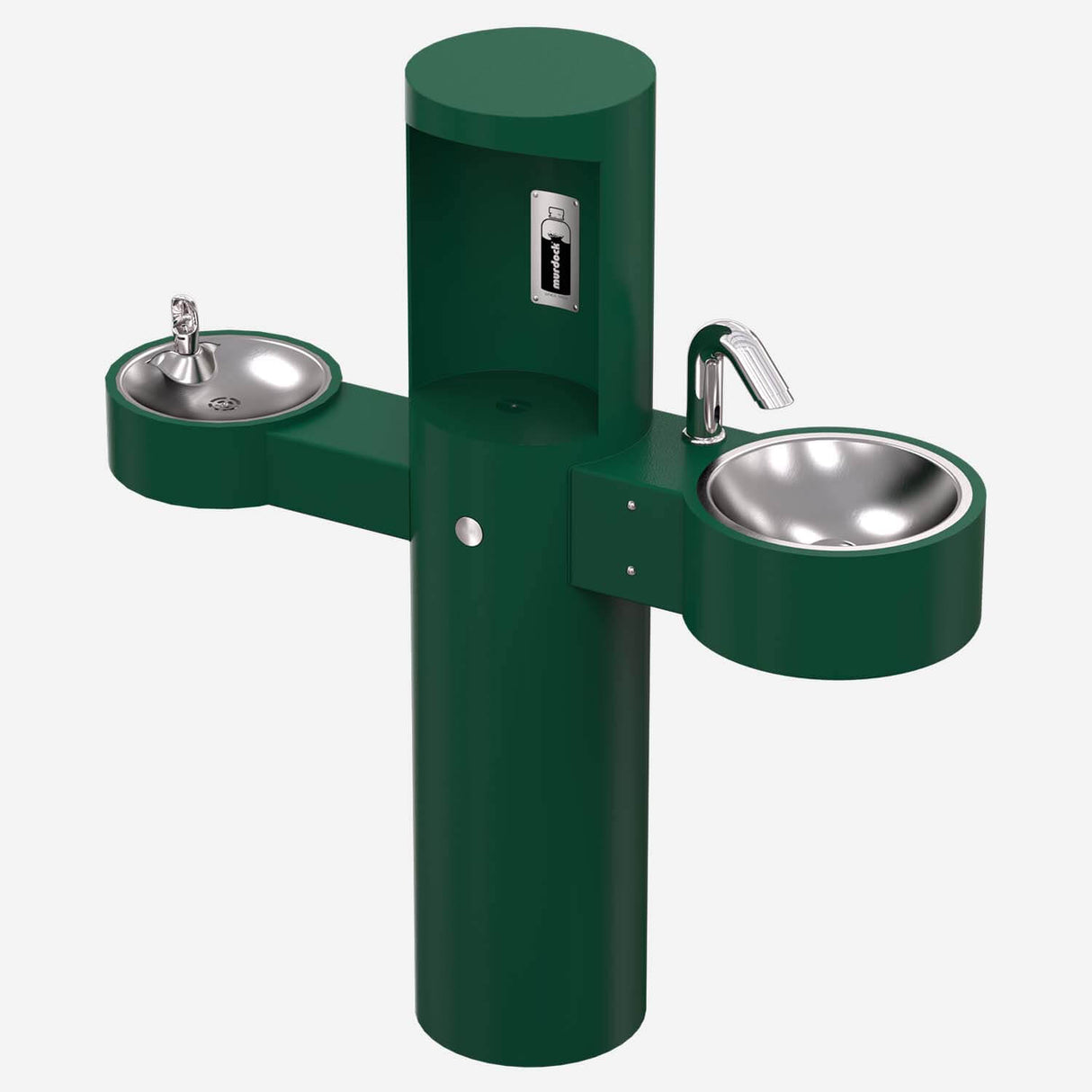 Murdock GWQ84 Series Outdoor Pedestal Hand Washing Station with Bottle Filler & Drinking Fountain