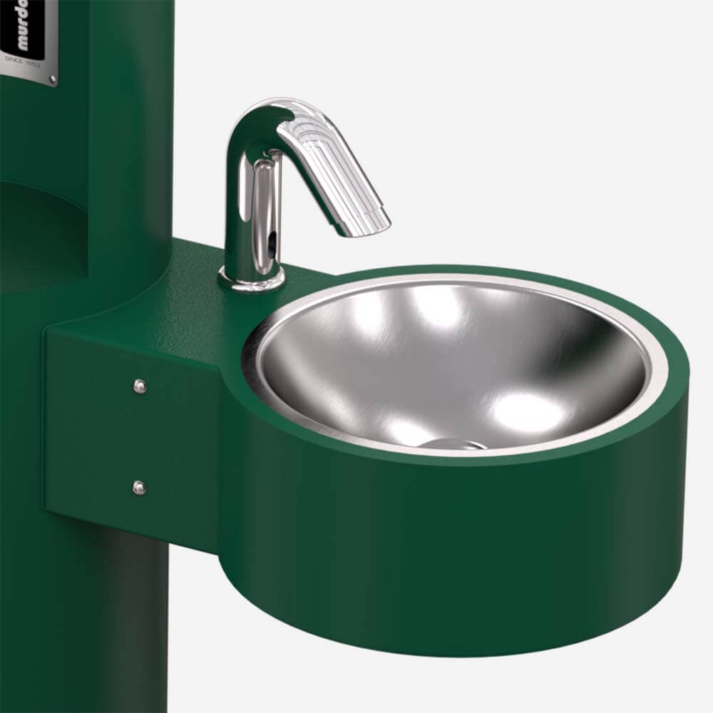 Murdock GWQ84 Series Outdoor Pedestal Hand Washing Station with Bottle Filler & Drinking Fountain
