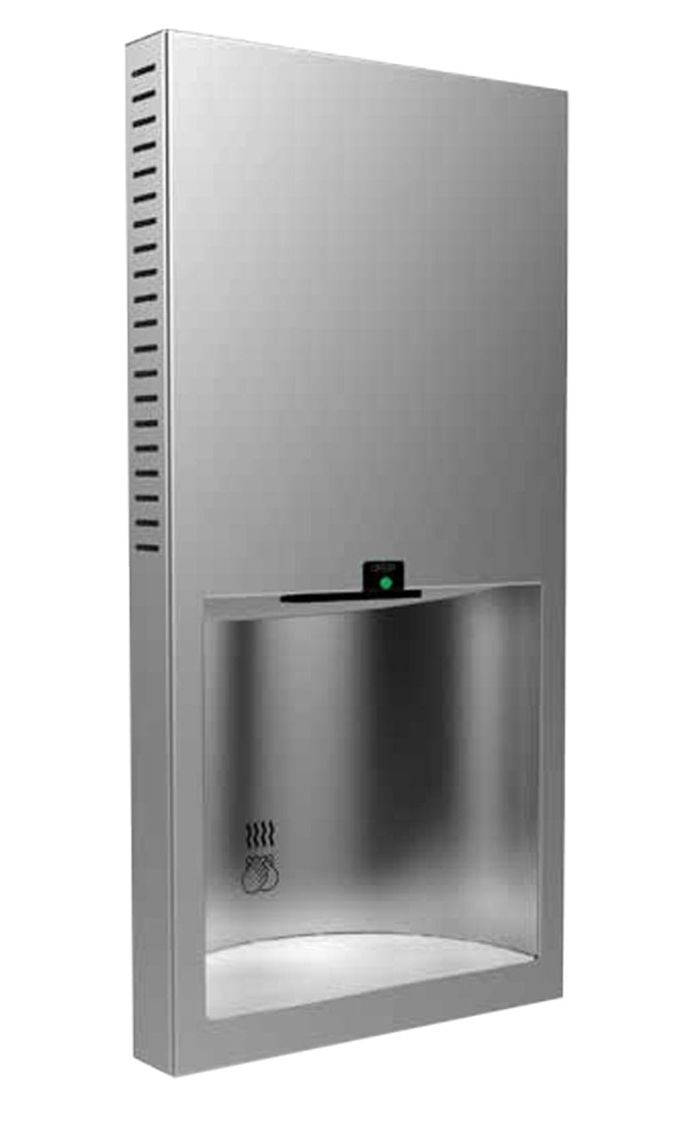 Bobrick B-3725 | ADA Recessed Hand Dryer, 208-240V, Stainless Steel (select the alternative AirDRI CompactDRI below)