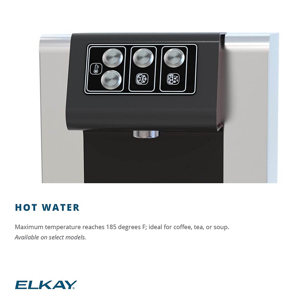 DSBSH130UVPC - Elkay Water Dispenser Hot Water Control Panel - Control the temperature of your hot water with this easy-to-use panel. Maximum temperature reaches 185 degrees Fahrenheit, perfect for coffee, tea, or soup. Available on select models.