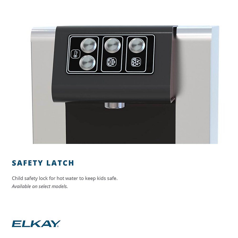 DSBSH130UVPC - Elkay Water Dispenser Child Safety Latch - This safety latch prevents accidental dispensing of hot water, keeping children safe. Available on select models.