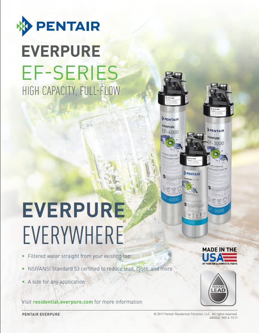 Pentair Everpure EV985800 | EF-1500 Drinking Water System | 1,500 Gal (1 Pack)