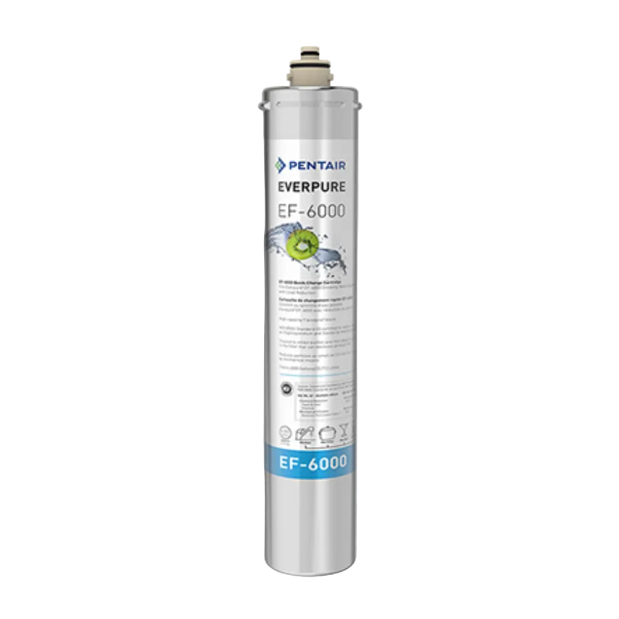 Front view of the Pentair Everpure EV985550 EF-6000 Replacement Cartridge, 6,000 Gal, 0.5 Micron.