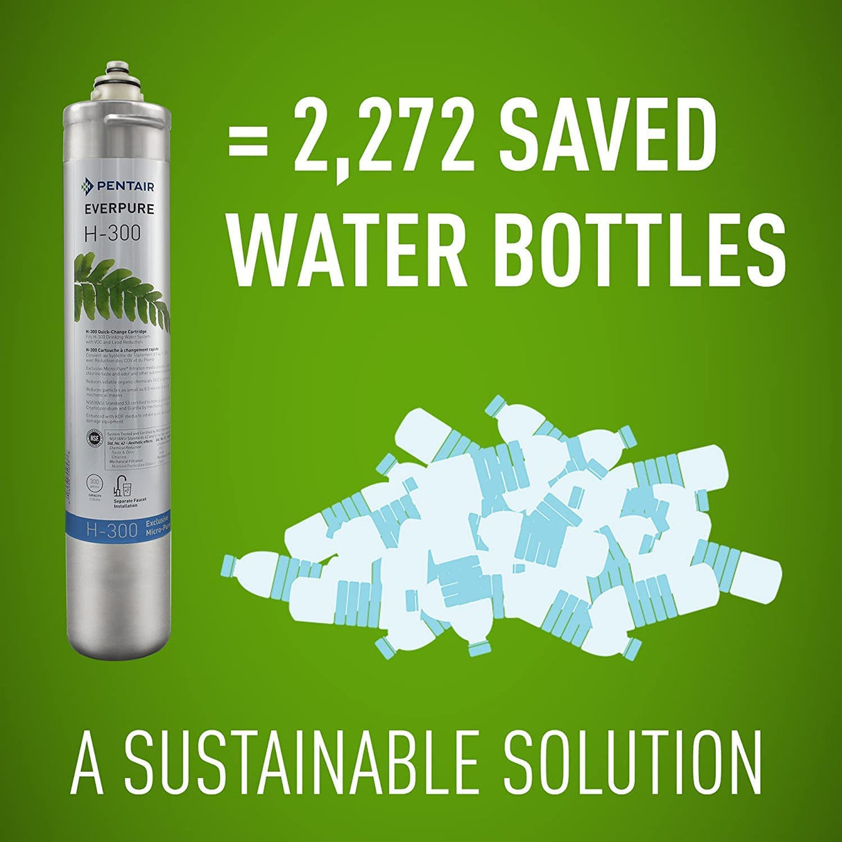 Pentair Everpure H-300 Water Filter - Reduce plastic waste and save money with this high-quality water filter.