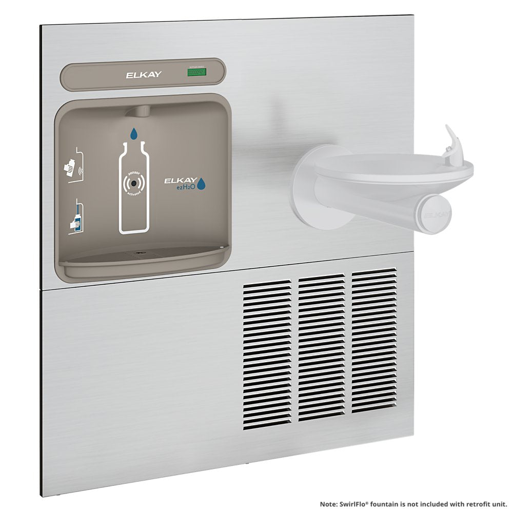 Elkay EZWS-ERPB8-RF  | In-wall Retrofit Bottle Filling Station | Filterless, Refrigerated, For use with SwirlFlo fountains, Stainless Steel