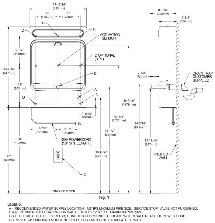 Elkay EZWSSM | Surface Mount Bottle Filler | Filterless, Non-refrigerated, Hands-free
