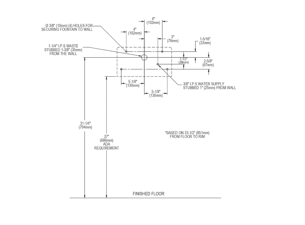 Elkay EDFP214C | Wall-mount Soft-sides Drinking Fountain | Filterless, Non-refrigerated