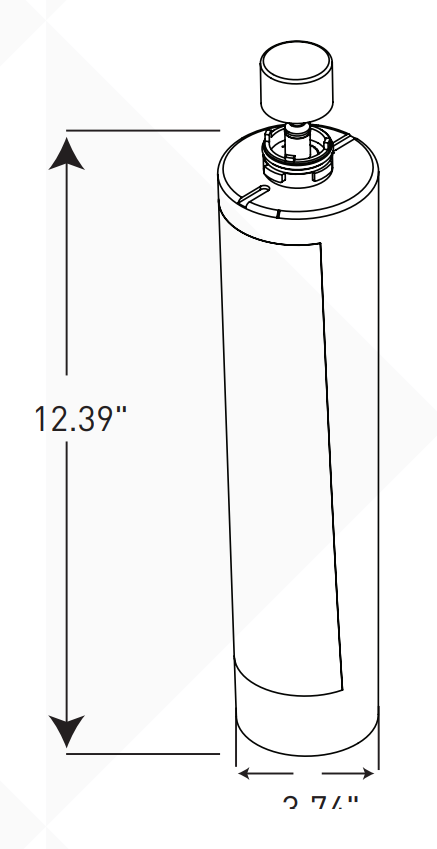 Everpure EV433910 | Claris S Replacement Cartridge Dimension