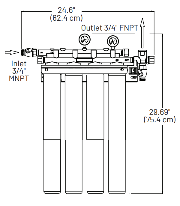 Everpure EV932504 Dimension
