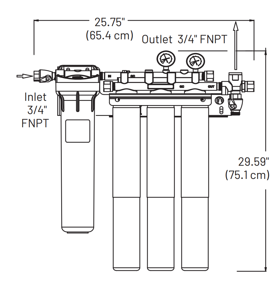 Everpure EV932523 Dimension