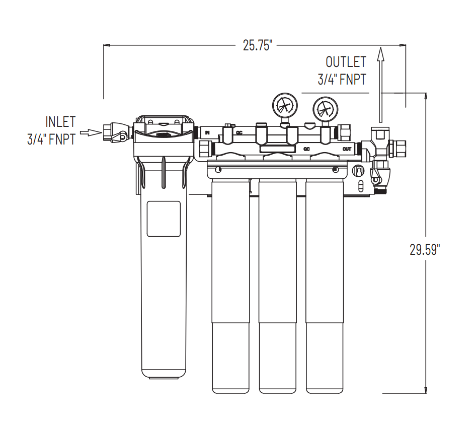 Everpure EV932773 Dimension
