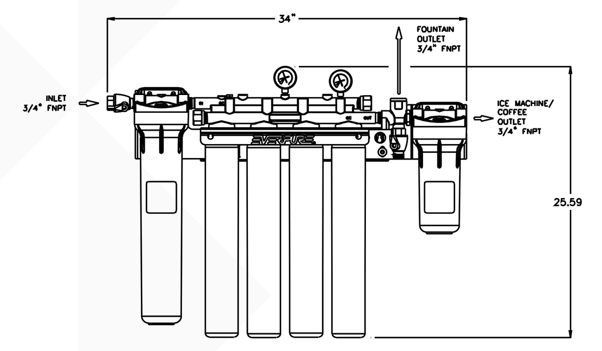 Everpure EV932974 Dimension