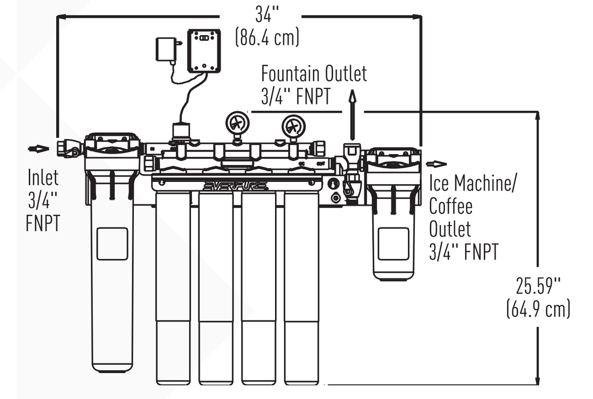Everpure EV943711 Dimension
