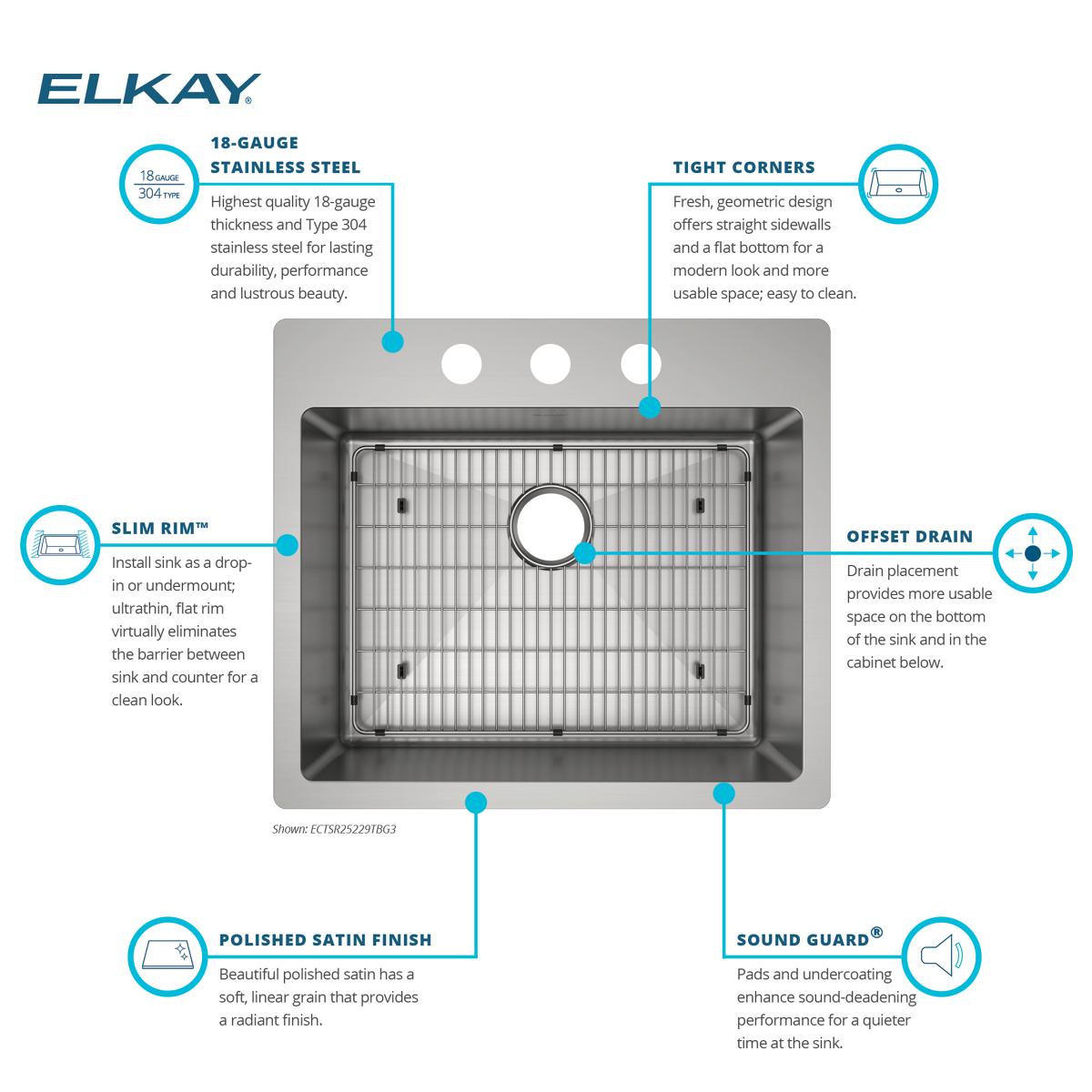 Elkay ECTSR25229TBG3
