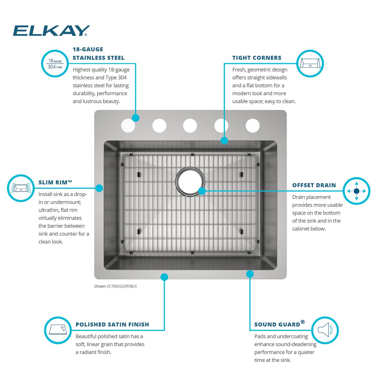 Elkay ECTSR25229TBG5