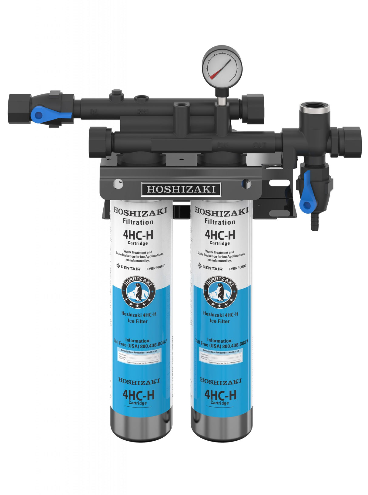 Hoshizaki H9320-52 | Twin 4HC-H Water Filter System with Manifold & Cartridge | 42,000 Gal Capacity, 1 Micron - BottleFillingStations.com