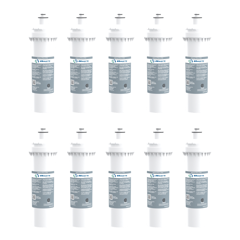 Haws 6445-C | PFOA/PFOS (PFAS) Drinking Water Filter | 2,500 Gal., 12 Pack - BottleFillingStations.com